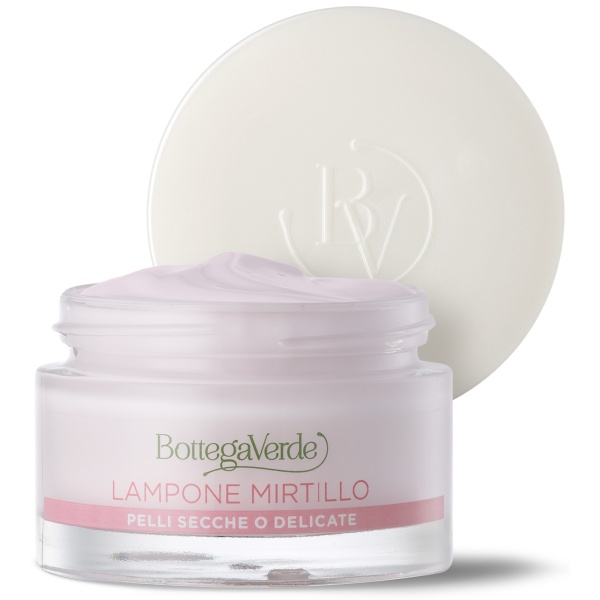Crema hidratanta si nutritiva pentru tenul uscat si sensibil, cu extract de zmeura si afine - Estratti di Bellezza, 50 ML