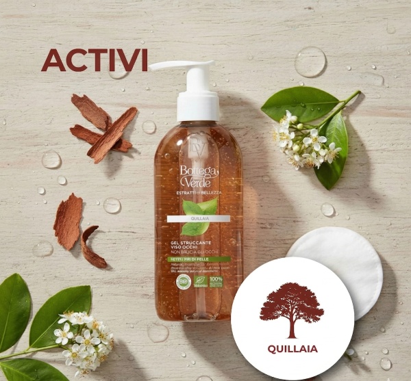 Gel demachiant pentru ochi si ten, pentru toate tipurile de piele, cu Quillaia - Estratti di Bellezza, 200 ML - Img 4