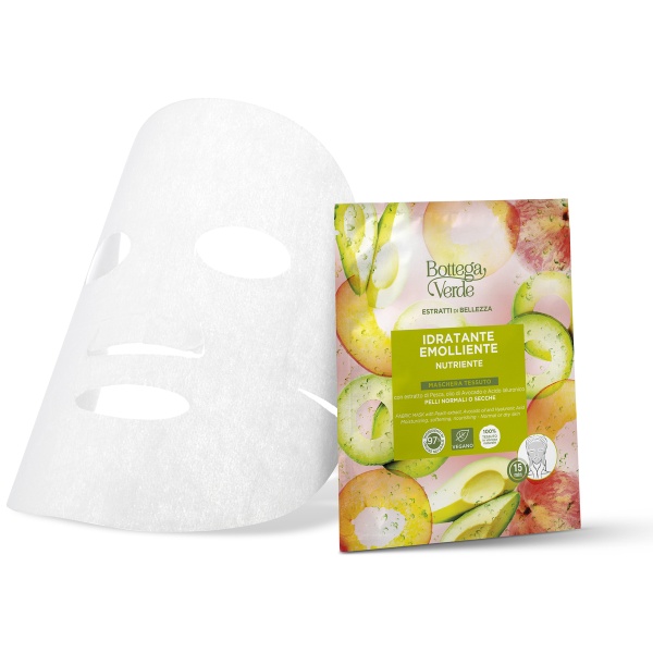 Masca de fata, hranitoare, cu extract de piersici, ulei de avocado si acid hialuronic, pentru piele normala sau uscata - Estratti di Bellezza, 1 buc - Img 2