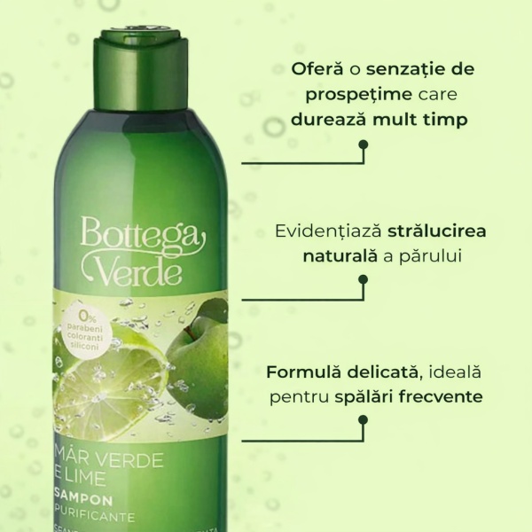 Sampon 2 in 1 purificator si hidratant, cu extract de lime si mar verde - Mela Verde, 250 ML - Img 4