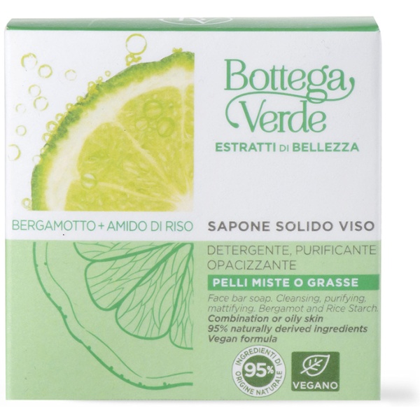 Sapun solid purificant, pentru tenul mixt si gras, cu extract de bergamota si vitamina B3 - Estratti di Bellezza, 75 ML