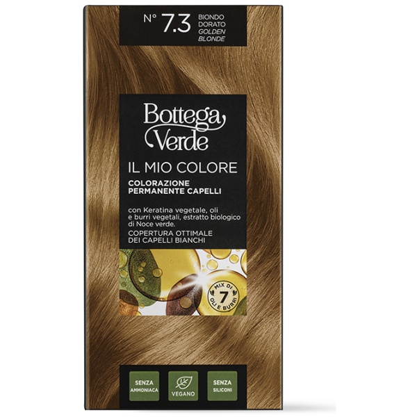 Vopsea de par cu uleiuri naturale si keratina vegetala, blond auriu - Il Mio Colore, 1 buc