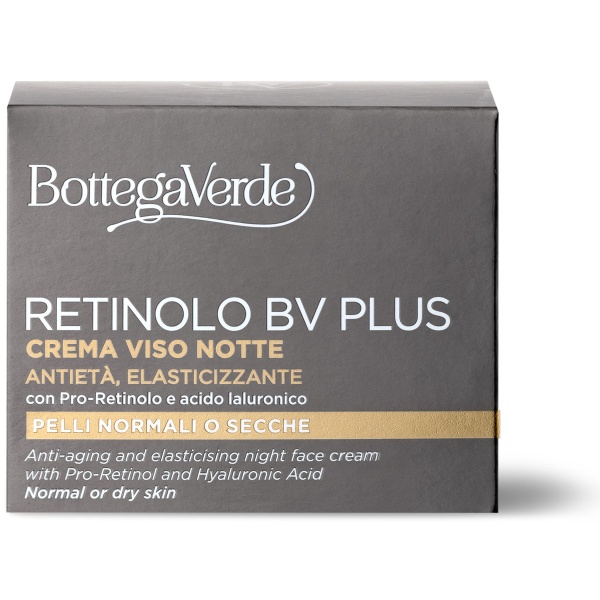 Crema anti-imbatranire de noapte cu Pro-Retinol, colagen vegetal, acid hialuronic si vitaminele E si F, pentru ten normal si uscat - Retinolo Bv Plus, 50 ML