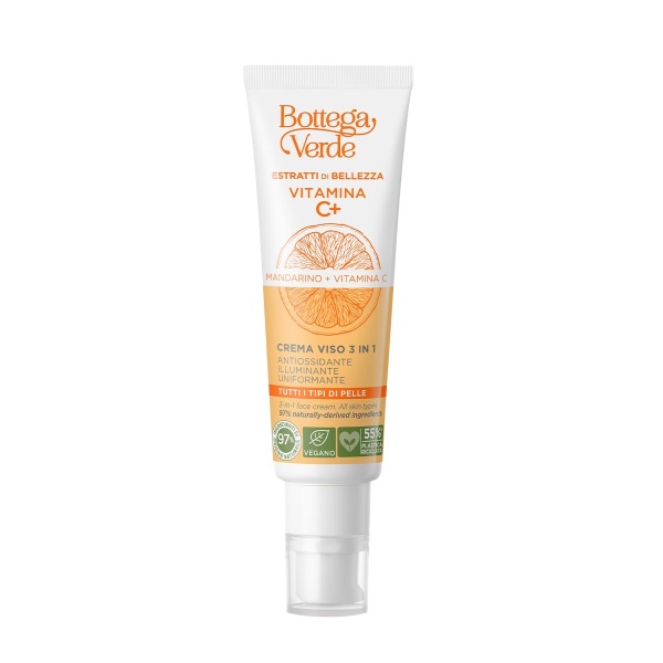 Crema de fata 3 in 1 uniformizanta pentru toate tipurile de ten - Mandarina + Vitamina C - Estratti di Bellezza, 50 ML