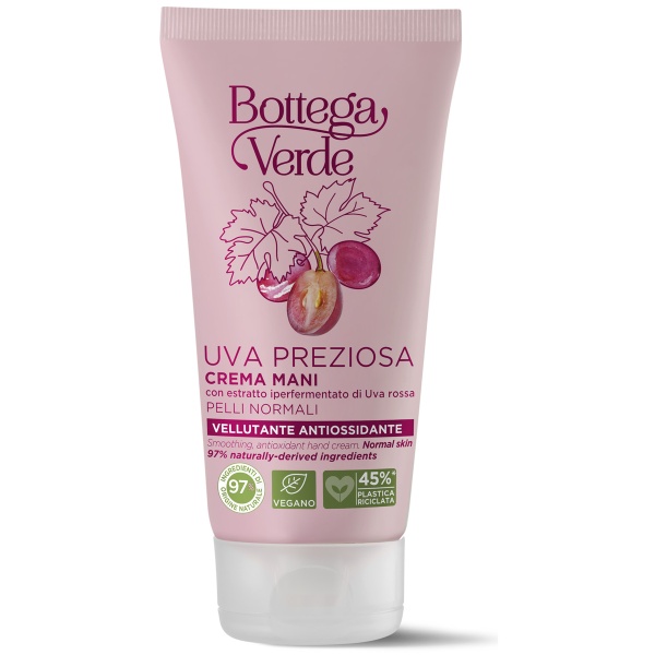 Crema de maini catifelata cu extract hiperfermentat de struguri rosii - Uva Preziosa, 75 ML