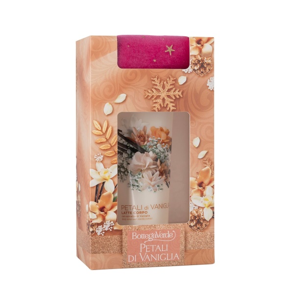 Set cadou Craciun, lapte de corp cu petale de vanilie - Petali di Vaniglia, 200 ML