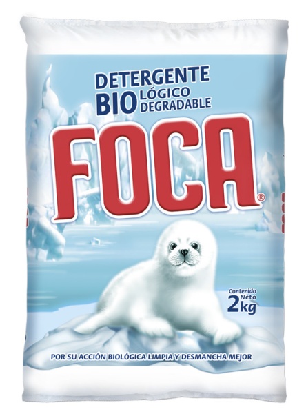 Foca detergente en polvo / Caja con 10 bolsas de 2 kg