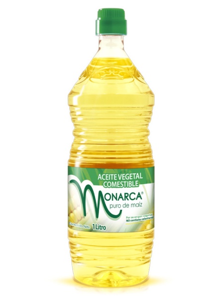 Monarca aceite vegetal comestible puro de Maíz / Caja con 12 botellas de 1 Litro