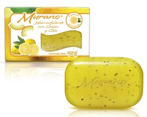 Jabón de tocador Murano con limón y chía / Paquete con 10 piezas de 150g