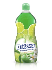 Briloza lavatrastes líquido Limón de Colima / Caja con 12 botellas de 730 ml