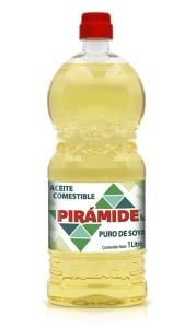 Aceite Pirámide Puro de Soya/ Caja con 12 botellas de 1 Litro