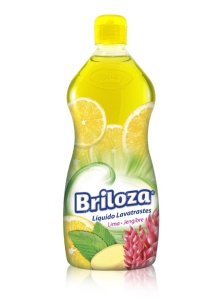 Briloza lavatrastes líquido Lima - Jengibre / Caja con 12 botellas de 730 ml