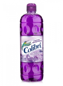 Colibrí limpiador líquido / Caja con 12 botellas de 1 Litro / Aroma Lila Silvestre.
