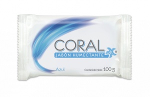 Jabón de tocador Coral Azul/ Caja con 30 piezas de 100g