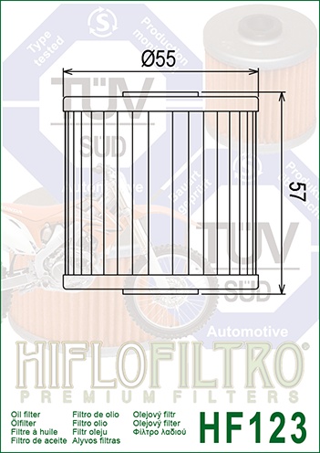 Filtru de ulei HIFLOFILTRO HF123 - Img 2
