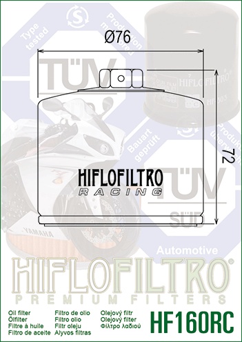 Filtru de ulei HIFLOFILTRO HF160RC Race - Img 2