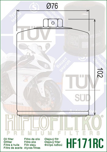 Filtru de ulei HIFLOFILTRO HF171CRC Race Cromat - Img 2