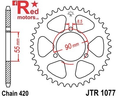Foaie/pinion spate JTR1077.47 420 cu 47 de dinti pentru Rieju NKD 50 Naked, Rieju RS-2 50 Matrix