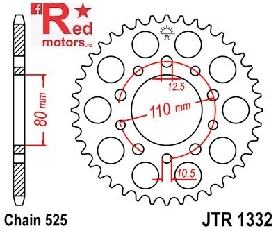 Foaie/pinion spate JTR1332.41 525 cu 41 de dinti pentru Honda CB 450, 500