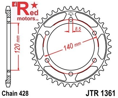 Foaie/pinion spate JTR1361.50 428 cu 50 de dinti