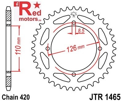 Foaie/pinion spate JTR1465.47 420 cu 47 de dinti pentru Kawasaki KX 65