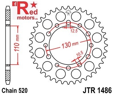 Foaie/pinion spate JTR1486.41 520 cu 41 de dinti pentru Kawasaki EL 252, ER 500, GPZ 500