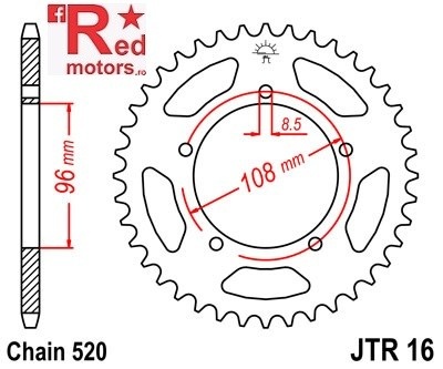 Foaie/pinion spate JTR16.41 520 cu 41 de dinti