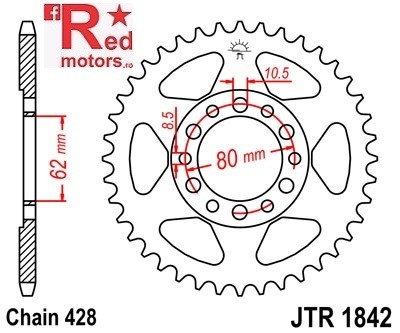 Foaie/pinion spate JTR1842.54 428 cu 54 de dinti pentru Yamaha DT 125, XT 350