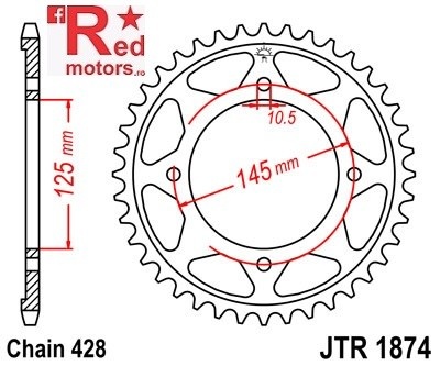 Foaie/pinion spate JTR1874.59 428 cu 59 de dinti pentru Yamaha