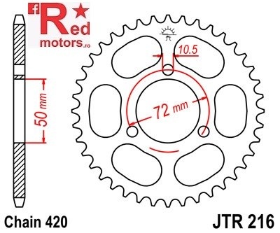 Foaie/pinion spate JTR216.37 420 cu 37 de dinti pentru Honda NSR 50