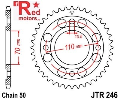 Foaie/pinion spate JTR246.41 530 cu 41 de dinti Honda CB 250, CB 400