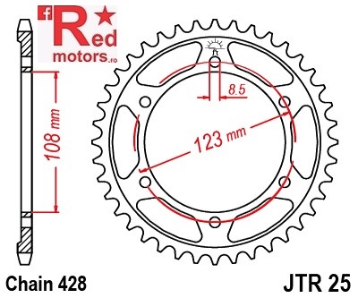 Foaie/pinion spate JTR25.60 60T cu 60 de dinti pentru Aprilia RS4 125