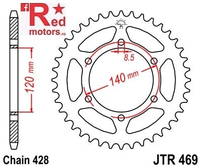 Foaie/pinion spate JTR469.53 428 cu 53 de dinti