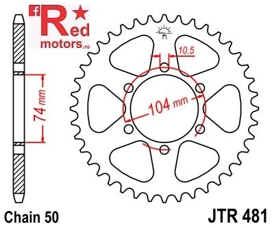 Foaie/pinion spate JTR481.40 530 cu 40 de dinti pentru Kawasaki Z 400, Z 650
