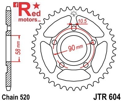 Foaie/pinion spate JTR604.40 520 cu 40 de dinti pentru Honda NSR 125