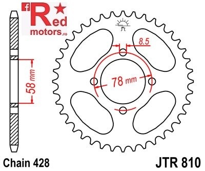 Foaie/pinion spate JTR810.48 428 cu 48 de dinti pentru Generic Code 125, Worx 125, Hyosung GV 125 Aquila, RT 125 D Karion Citytrail