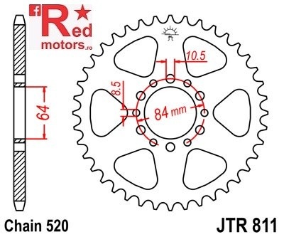 Foaie/pinion spate JTR811.39 520 cu 39 de dinti pentru Suzuki TS 185