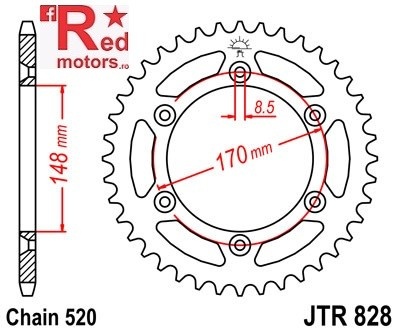 Foaie/pinion spate JTR828.49 520 cu 49 de dinti