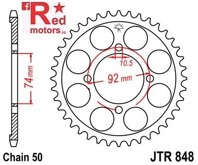 Foaie/pinion spate JTR848.39 530 cu 39 de dinti pentru Yamaha RD 350
