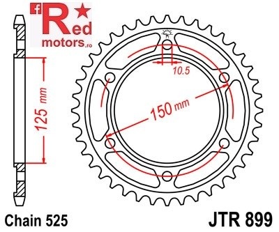 Foaie/pinion spate JTR899.45 525 cu 45 de dinti pentru KTM Adventure 950, 990, 1050