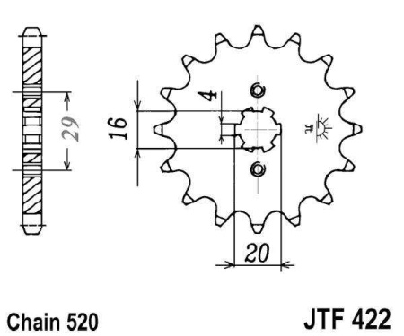 Kit de lant D.I.D Chain - Auriu lant 520 ERT, Non-sealed, pinion fata JT, foaie spate JT pentru YAMAHA YZ 125 1984 - Img 3