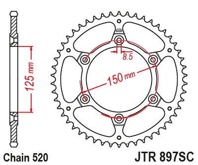 Kit de lant D.I.D Chain - Auriu lant 520 VX, X-Ring, pinion fata JT cauciucat, foaie spate JT pentru KTM 890 SMT 2024 - Img 5