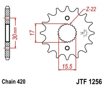 Kit de lant EK - Argintiu lant 420 DEH, Non-sealed, pinion fata JT, foaie spate JT pentru HONDA CRF 50 F 2004-2025 - Img 3
