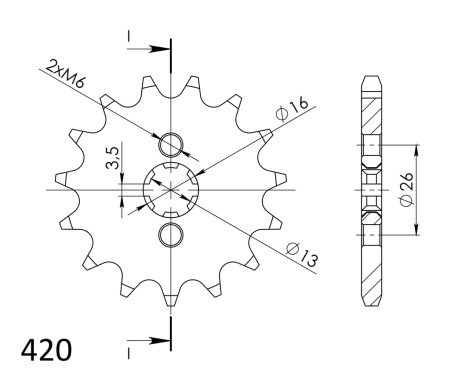 Kit de lant EK - Argintiu lant 420 DEH, Non-sealed, pinion fata SUPERSPROX, foaie spate SUPERSPROX pentru YAMAHA DT 80 MX 1983 - Img 3