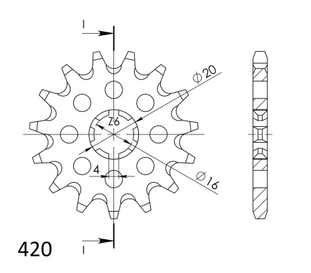 Kit de lant EK - Argintiu lant 420 SH, Non-sealed, pinion fata SUPERSPROX, foaie spate SUPERSPROX pentru KAWASAKI KX 80 1986-1997 - Img 3