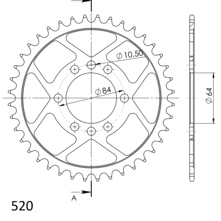Kit de lant EK - Argintiu lant 520 SRO, O-ring, pinion fata SUPERSPROX, foaie spate SUPERSPROX pentru ATV KAWASAKI KFX 400 2003-2006 - Img 5