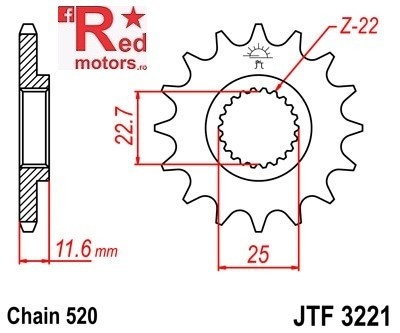 Kit lant DID GOLD PRO-STREET X-Ring 520 VX pentru Polaris 250 Trail Blazer (W7221) 1995 - Img 2