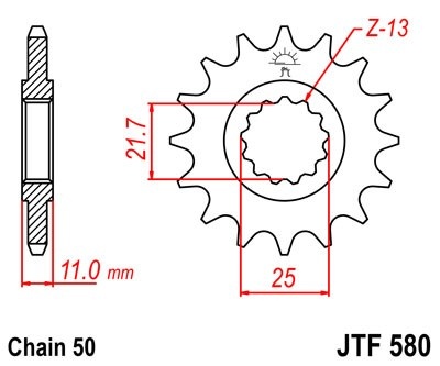 Pinion fata JT JTF 580-15 15T, 530 - Img 2