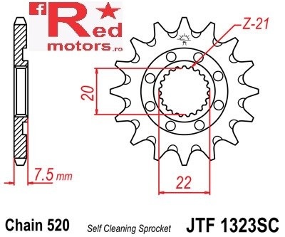 Pinion fata JTF 1323 cu 14 dinti SC