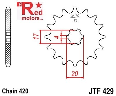Pinion fata JTF 429 cu 13 dinti